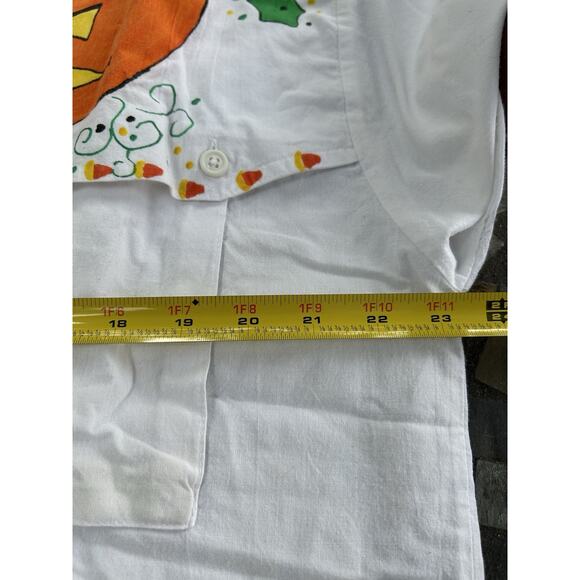 SUN BELT Womens 100% Cotton Collared Halloween Fall Shirt Pumpkin Large Vintage - Picture 9 of 9